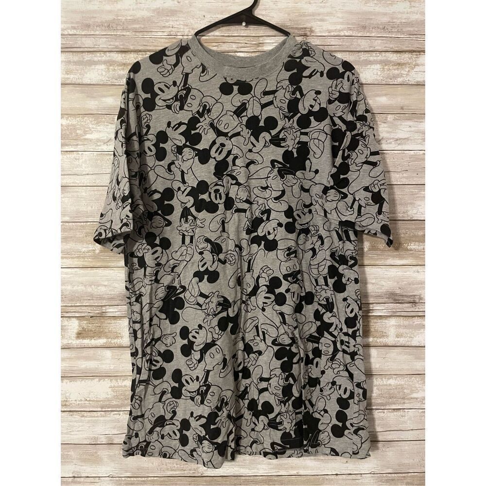 Disney H&M Mickey Mouse Oversized TShirt Night Gown Medium Gray Black Pull Over​